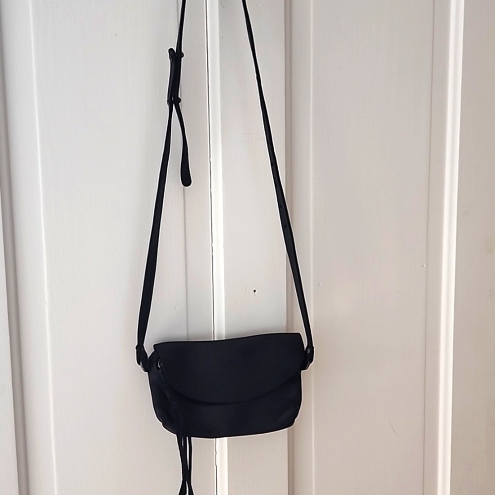 Black leather Free People crossbody